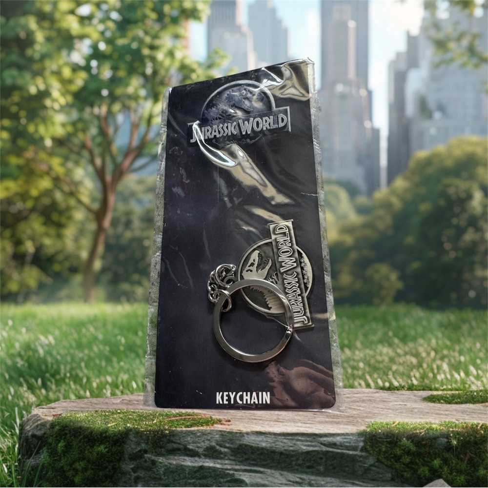Jurassic World Silver Keychain
